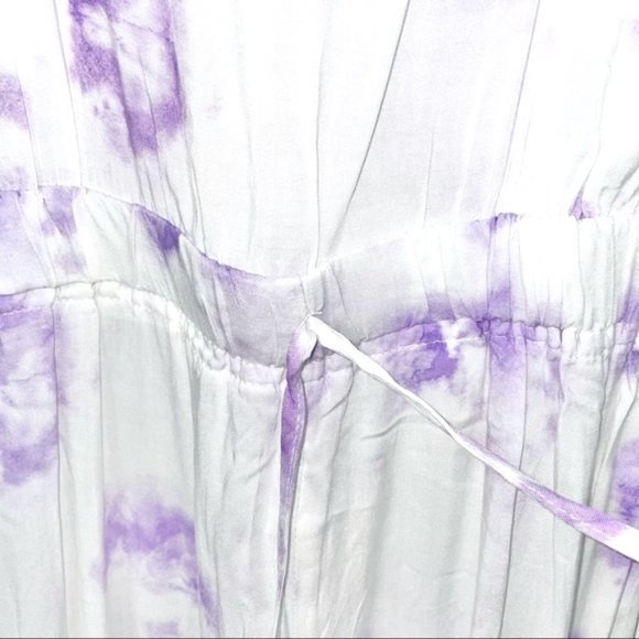 New Shinestar Tie Dye Sleeveless Straight Leg Jumpsuit White Purple Size Small - Picture 8 of 16